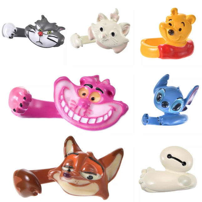 🇯🇵DisneyStore Pooh Stitch Lucifer Cheshire Cat Nick Marie Cat 戒指