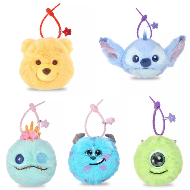 🇯🇵DisneyStore Pooh Stitch Scrump Sulley Mike FUWAMOKO FACE 鎖匙扣