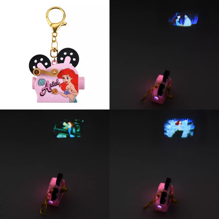 🇯🇵DisneyStore Ariel Belle Jasmine Rapunzel 投影 Fes 鎖匙扣