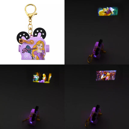 🇯🇵DisneyStore Ariel Belle Jasmine Rapunzel 投影 Fes 鎖匙扣