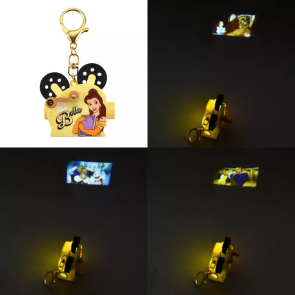 🇯🇵DisneyStore Ariel Belle Jasmine Rapunzel 投影 Fes 鎖匙扣