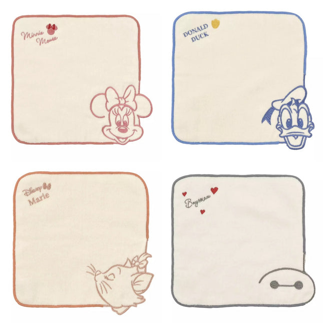 🇯🇵DisneyStore Minnie Donald Marie Cat Baymax 刺繡手巾