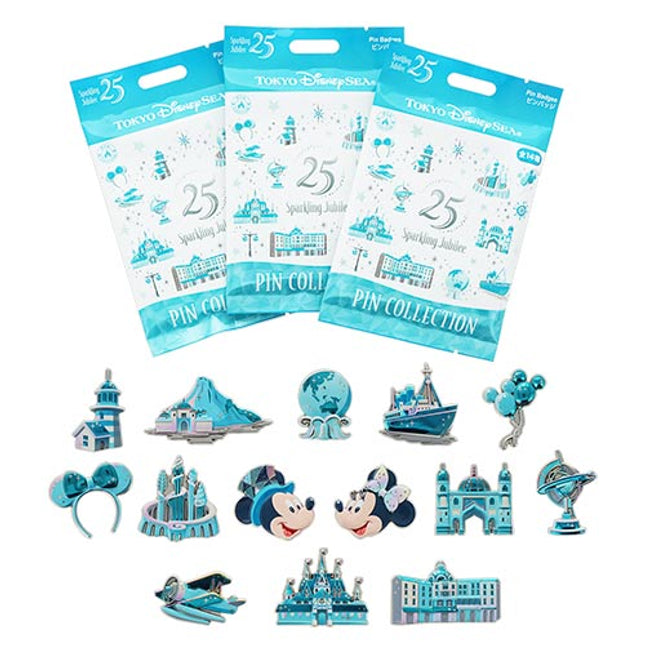 🏰東京迪士尼海洋 25th Sparkling Jubilee Mickey and Friends Pin盲盒