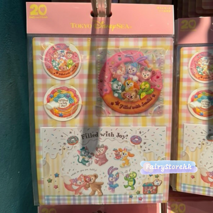 🏰東京迪士尼海洋 Duffy And Friends Filled With Joy! Postcard 貼紙套裝