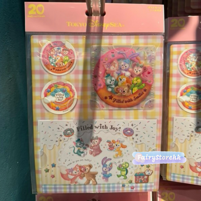🏰東京迪士尼海洋 Duffy And Friends Filled With Joy! Postcard 貼紙套裝